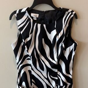Alyx Black and White Zebra Pattern Dress